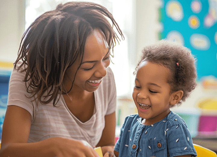 Therapist and child engaging in ABA therapy session