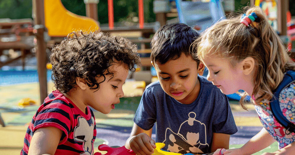 Children of diverse abilities playing and learning together