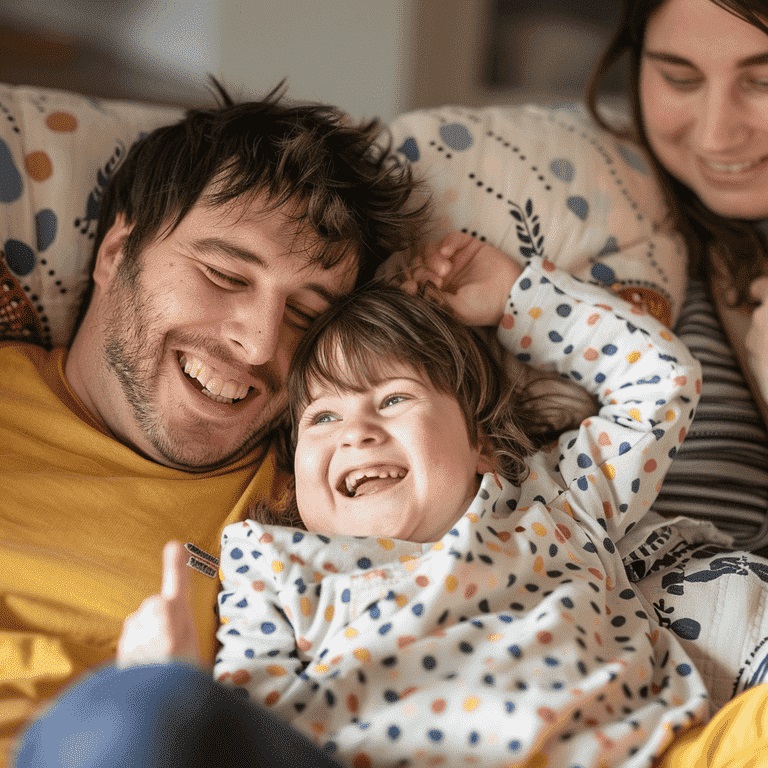 Happy family enjoying quality time together after respite care